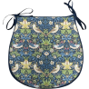 D-förmiges Sitzkissen Strawberry Thief Navy | Blaues florales D-förmiges Sitzkissen