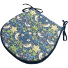D-förmiges Sitzkissen Strawberry Thief Navy | Blaues florales D-förmiges Sitzkissen