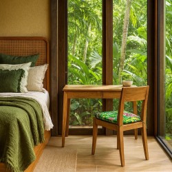 D Shaped Seat Pad Tropical Leaves | Modern Multicoloured Seat Pads |