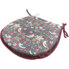 D-förmiges Sitzkissen Strawberry Thief Crimson | Rotes florales D-förmiges Sitzkissen