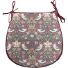 D-förmiges Sitzkissen Strawberry Thief Crimson | Rotes florales D-förmiges Sitzkissen
