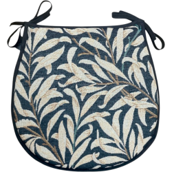 D Shaped Seat Pad Willow Bough Ebony | D Shaped Patterned Seat Pads |