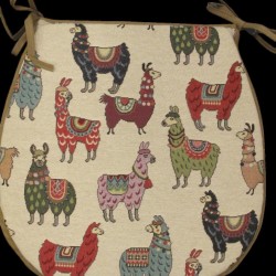 Tapestry Llama D Shaped Seat Pads | D Shaped Animal Tapestry Seat Pads