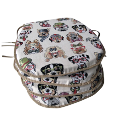 Tapestry Dog D Shaped Seat Pads | D Shaped Animal Tapestry Seat Pads