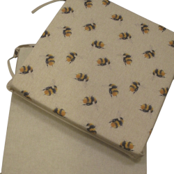 Bumble Bees Wende-Sitzkissen im Quadrat | Set mit 2, 4, 6 oder 8 Stuhlkissen