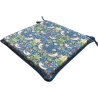 Square Seat Pad Strawberry Thief Navy | Red Square Seat Pads With Ties