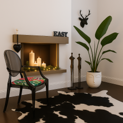 Square Seat Pad Tropical Leaves | Modern Multicoloured Square Seat Pads