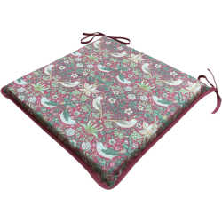 Square Seat Pad Strawberry Thief Crimson | Floral Red Square Seat Pads