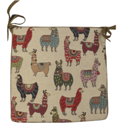 Tapestry Llama Square Seat Pads| Animal Print Tapestry Square Seat Pads