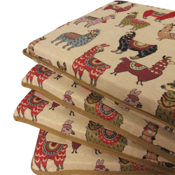 Tapisserie Lama Quadratische Sitzkissen | Tiermuster Tapisserie Quadratische Sitzkissen