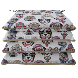 Coussins de siège carrés pour chien en tapisserie | Coussins de siège carrés en tapisserie à motifs animaliers