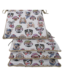 Coussins de siège carrés pour chien en tapisserie | Coussins de siège carrés en tapisserie à motifs animaliers
