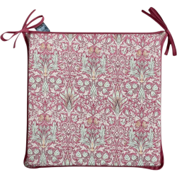 Square Seat Pad Snakeshead Crimson |  William Morris Square Seat Pads