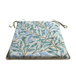 Coussin d'assise carré à motifs de branches de saule et d'embruns | Coussins d'assise à motifs