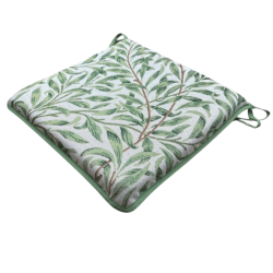 Square Seat Pad Willow Bough Sage Tapestry | William Morris Seat Pads