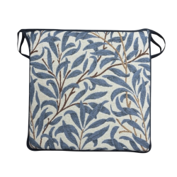 Square Seat Pad Willow Bough Azure Tapestry | Blue Patterned Seat Pads