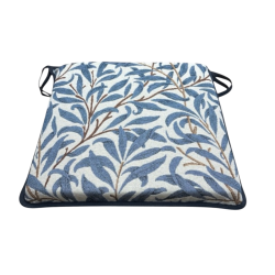 Square Seat Pad Willow Bough Azure Tapestry | Blue Patterned Seat Pads