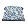 Coussin d'assise carré à motif de branches de saule et tapisserie azur | Coussins d'assise à motifs bleus