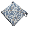 Coussin d'assise carré à motif de branches de saule et tapisserie azur | Coussins d'assise à motifs bleus