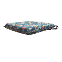 Coussin de siège carré William Denim Tapestry | Coussins de siège multicolores en tapisserie