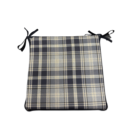 Highland Check Denim Quadratische Sitzkissen | Geometrische Quadratische Sitzkissen