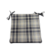Highland Check Denim Square Seat Pads | Geometric Square Seat Pads
