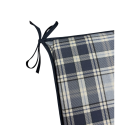 Highland Check Denim Quadratische Sitzkissen | Geometrische Quadratische Sitzkissen