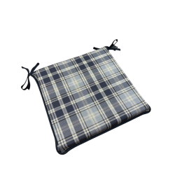 Highland Check Denim Quadratische Sitzkissen | Geometrische Quadratische Sitzkissen