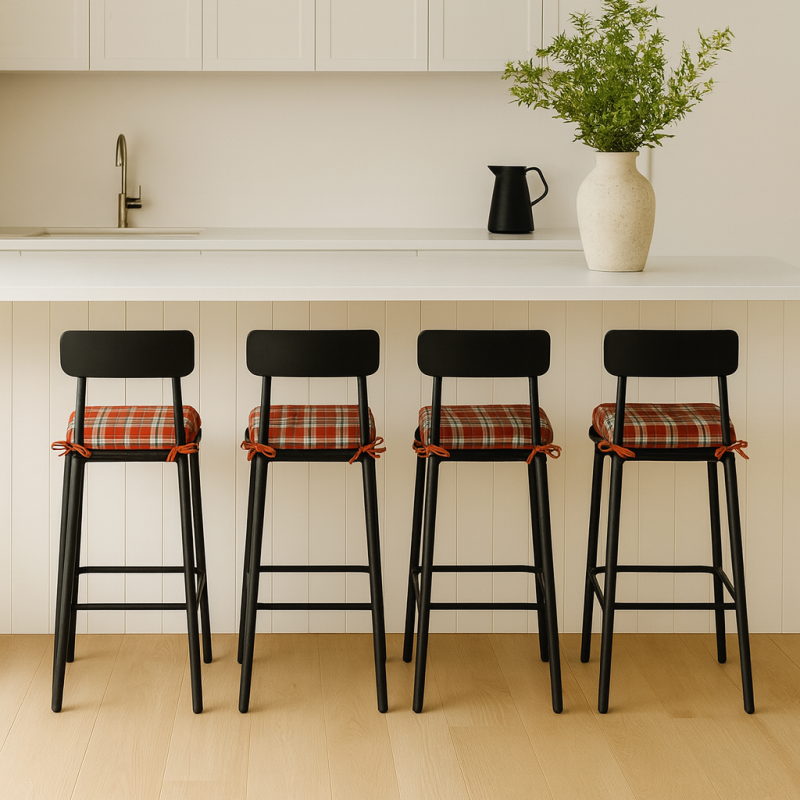 Highland Check Herbst Quadratische Sitzkissen | Geometrische Quadratische Sitzkissen