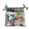 Coussins de chaise carrés en velours à motifs floraux | Coussins de siège carrés à motifs floraux