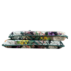 Square Shaped Floral Velvet Chair Pads | Floral Square Seat Pads