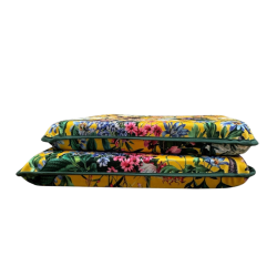Quadratische Samt-Sitzkissen für den Hochsommer | Florale Samt-Quadrat-Sitzkissen