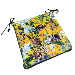 Square Velvet Midsummer Chair Pads | Floral Velvet Square Seat Pads