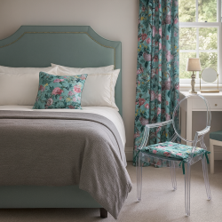 Coussins de siège carrés en velours Tranquillité | Coussins de siège carrés en velours à motif floral