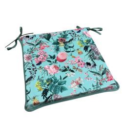 Square Velvet Tranquillity Seat Pads | Floral Velvet Square Seat Pads