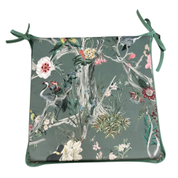Quadratische Samtkissen im Chinoiserie-Stil | Gemusterte quadratische Samtkissen