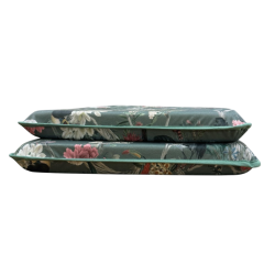 Coussins de siège carrés en velours à motifs chinoiserie | Coussins de siège carrés en velours à motifs