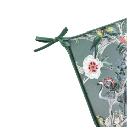 Square Velvet Chinoiserie Seat Pads | Patterned Velvet Square Seat Pads