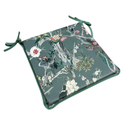 Square Velvet Chinoiserie Seat Pads | Patterned Velvet Square Seat Pads