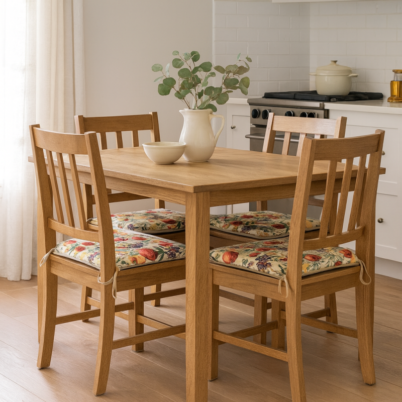 Square Seat Pad Natural Fruits Tapestry | Multicoloured Square Chair Pad