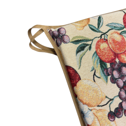 Coussin de chaise carré à motif de fruits naturels | Coussin de chaise carré multicolore