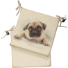 Große Pug Wende-Sitzkissen im Quadrat | Set mit 2, 4, 6 oder 8 Stuhlkissen