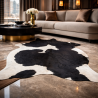 Black and White Cowhide Rug | Extra, Extra Large Cow Hide | Black and Off-White  Cow Skin Rug