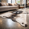 Tapis en peau de vache extra large marron et blanc cassé | Peau de vache marron extra large