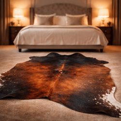 Large Brown Cowhide Rug | Large Brown Cow Hide | Natural Hair on Hide