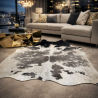 Extra Large Black Grey & White Cowhide Rug | X/Large Hair on Hide Rug
