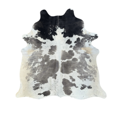 Extra Large Black Grey & White Cowhide Rug | X/Large Hair on Hide Rug