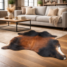 Grand tapis en peau de vache marron et fauve | Peau de vache marron clair | Poils fauves