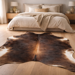 Large Natural Brown Cowhide | Brown Cow Hide Rug| Brown Hair on Hide |