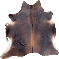 Grande peau de vache naturelle brune | Tapis en peau de vache brune | Poils bruns sur la peau |